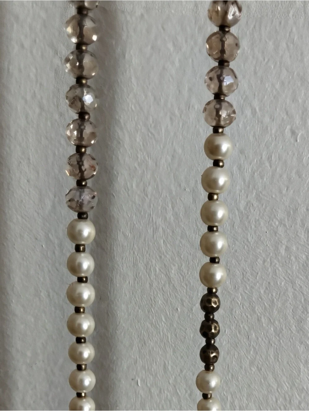 LOFT Pearl and Smoky Bead Strand Necklace